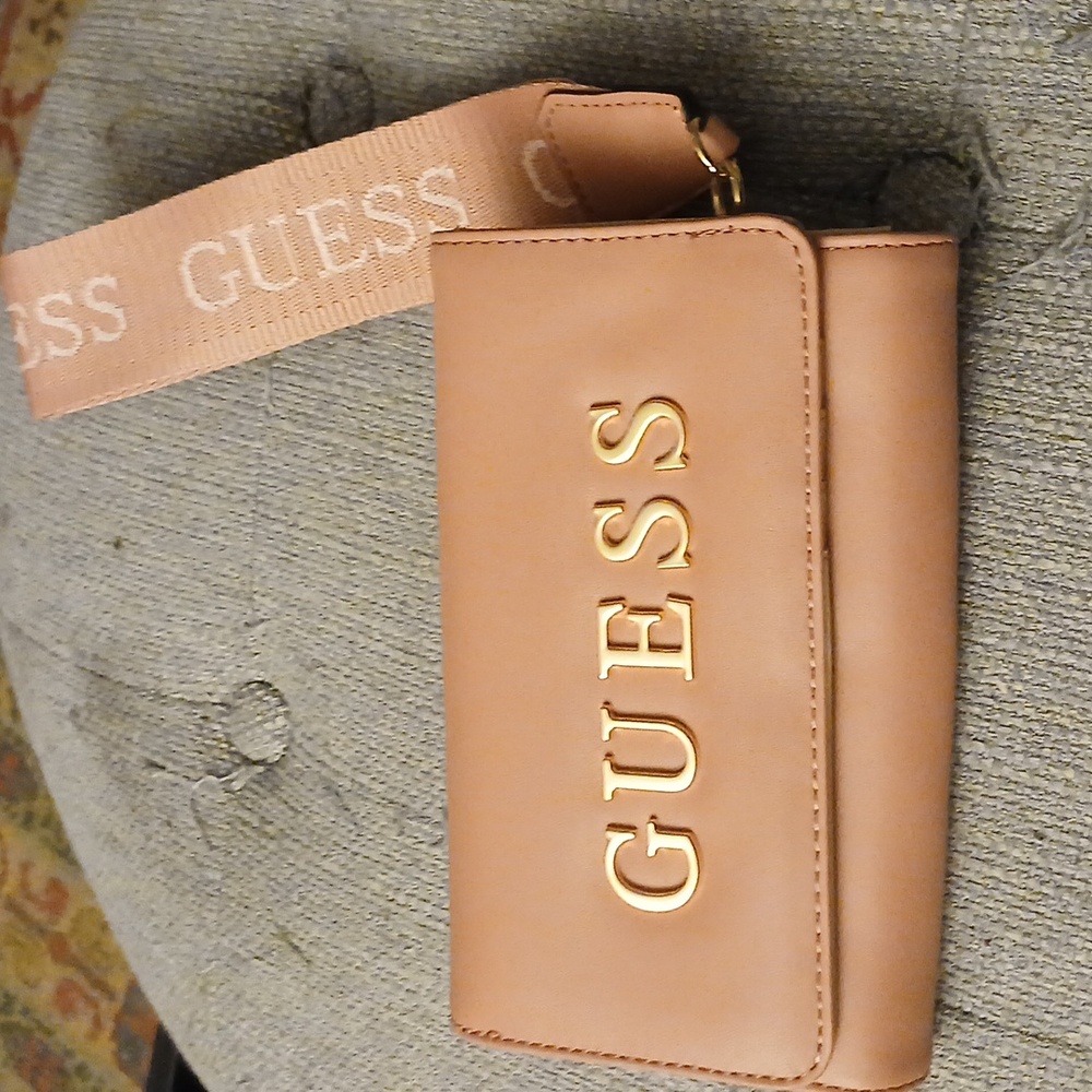 Guess Pink Wallet with Gold Logo